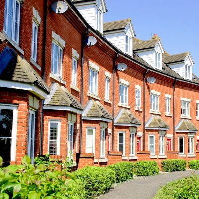 Bury St Edmunds, UK - May 15 2018: Modern homes in the Moreton Hall development on a sunny day